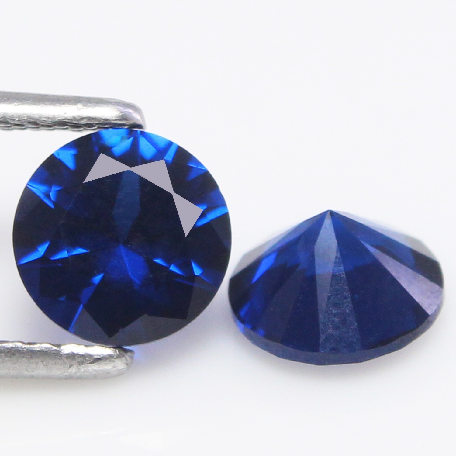 Natural Certified Ceylon Blue Sapphire 5.00 MM Round Cut Pair Loose Gemstones