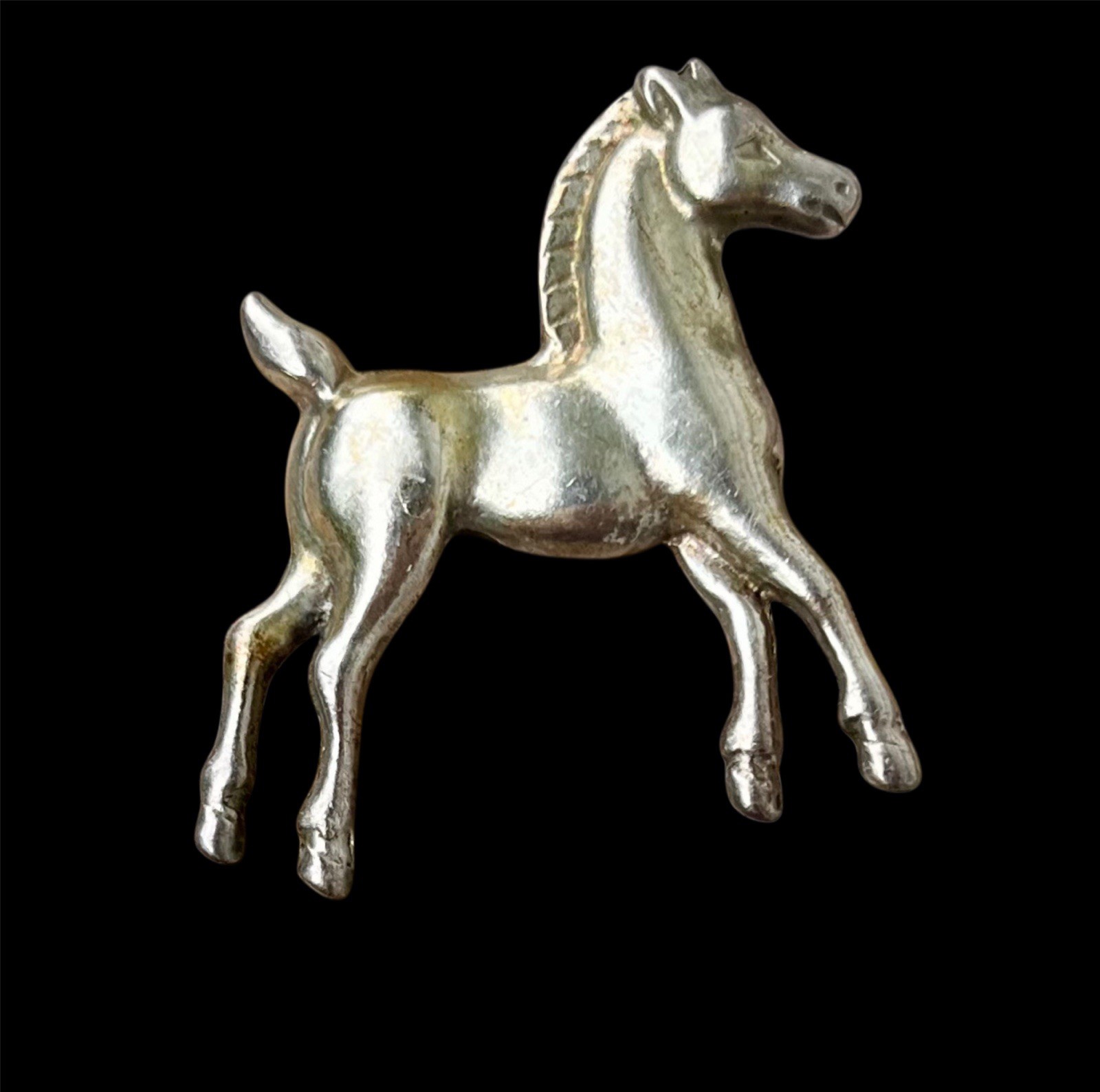 Vintage Sterling Silver Foal Colt Horse Equestrian Pin Brooch Heavy 11 Grams