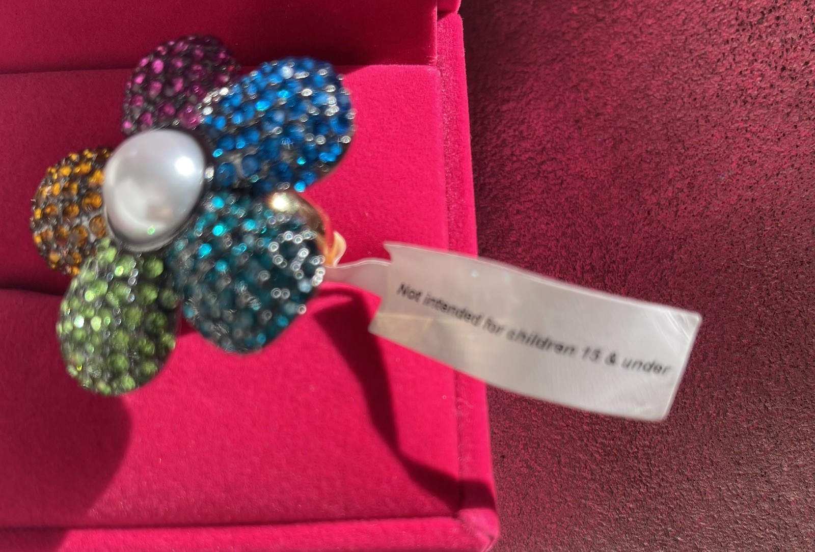 Kurt Geiger Multi-Color Rainbow Flower Ring Size 7 NWT