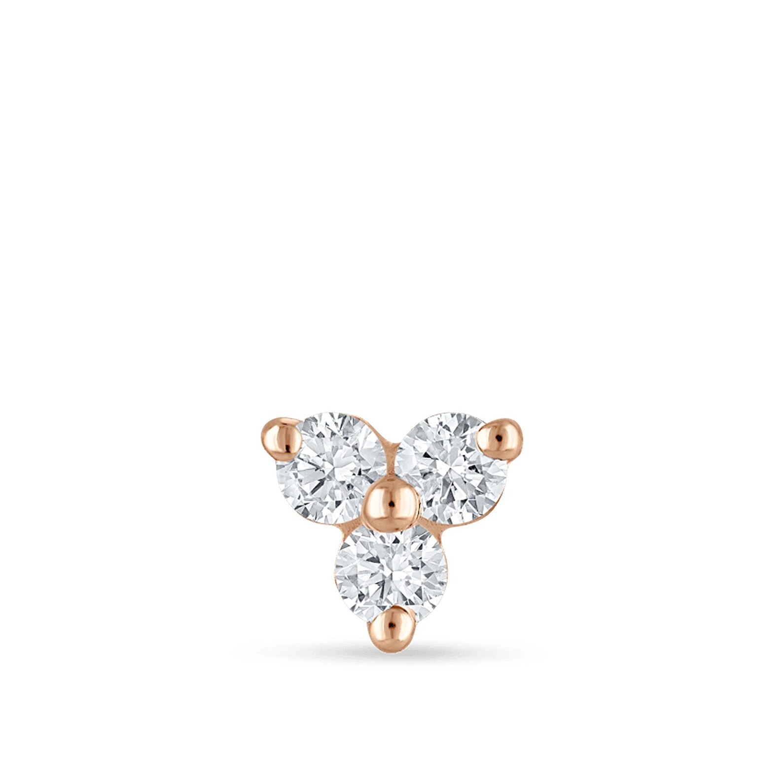925 Sterling Silver Trinity Moissanite Helix Conch Cartilage Stud