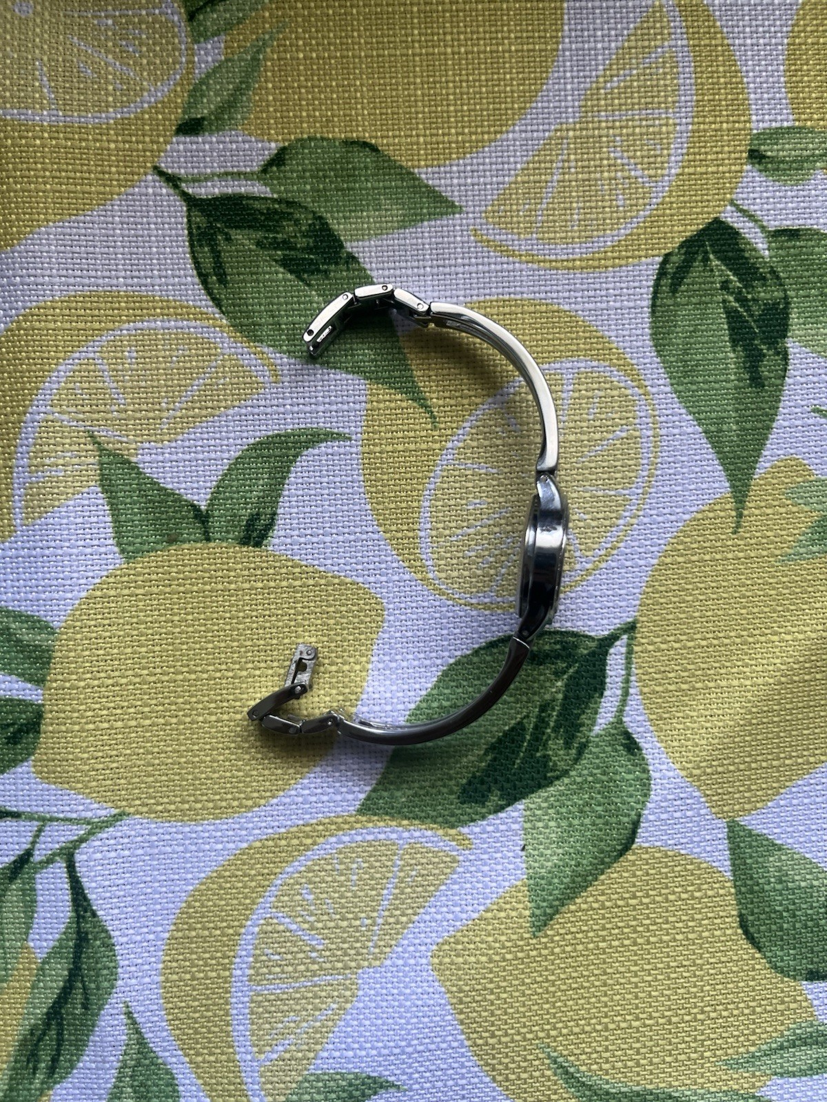 Anne Klein Silver Tone Analog Dress Watch Metal Bangle Band Dot Indexes Round