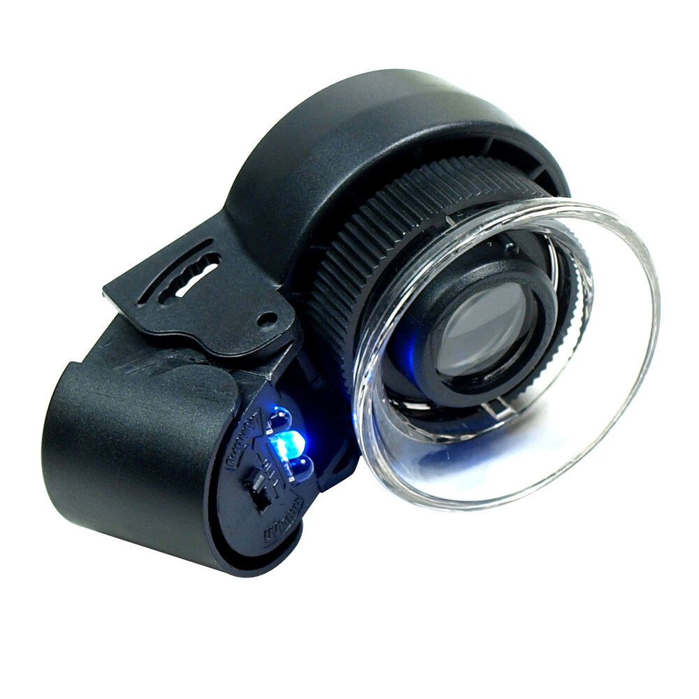 High Quality 10X Optical glass Lighted Magnifier 45X Jewelers Loupe with LED UV