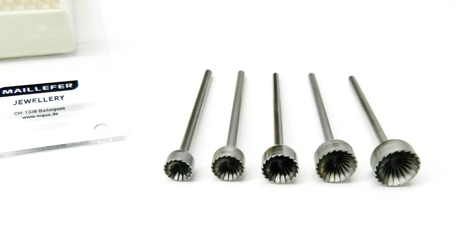 Large Cup Bur Set Fig 77b Concave Cutter Fraise 5Pc Assortment 6mm to 10mm Swiss
