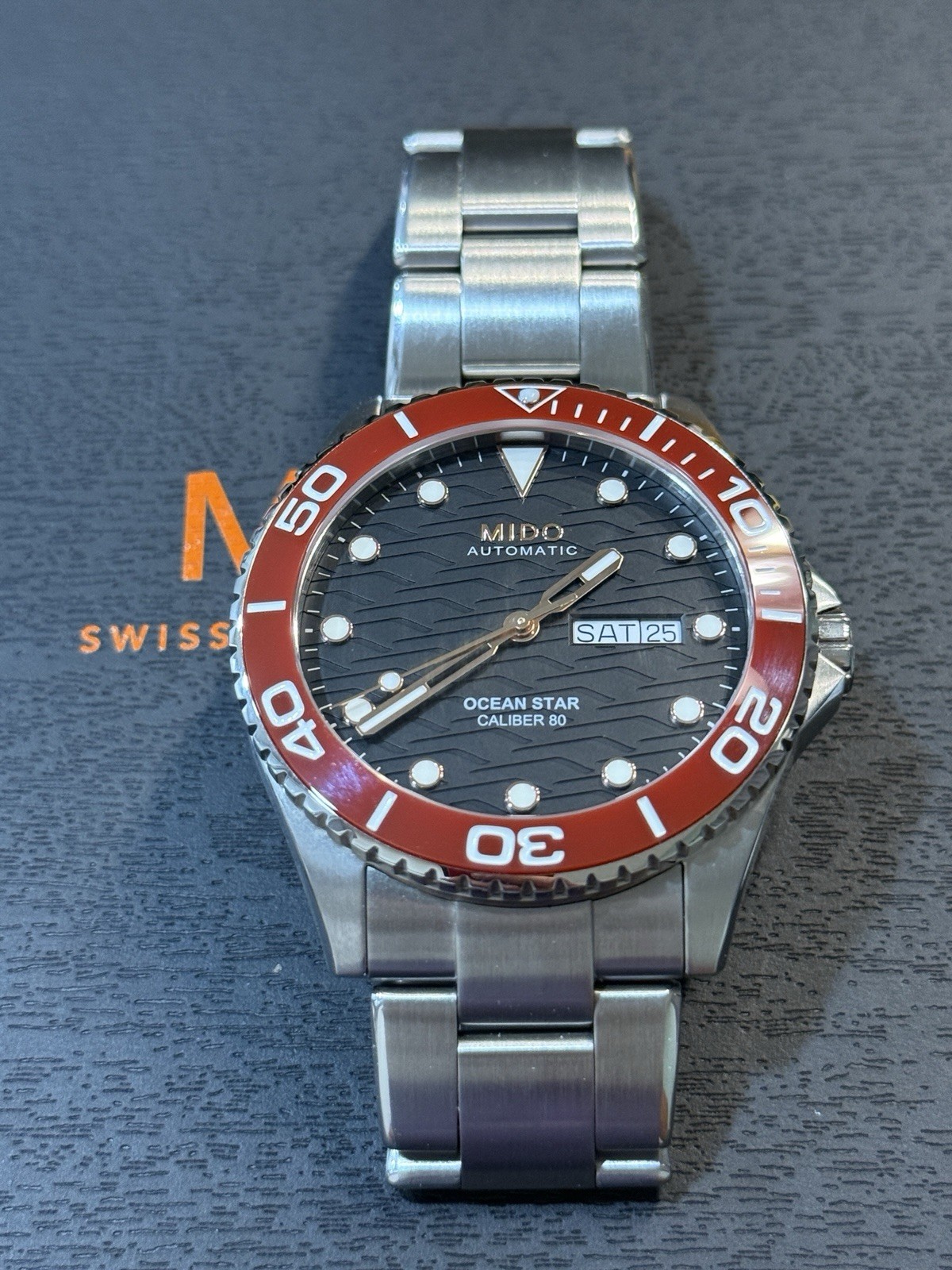 Mido Ocean Star 200C 42.5mm Red/Black Watch M042.430.16.051.00 with Bracelet
