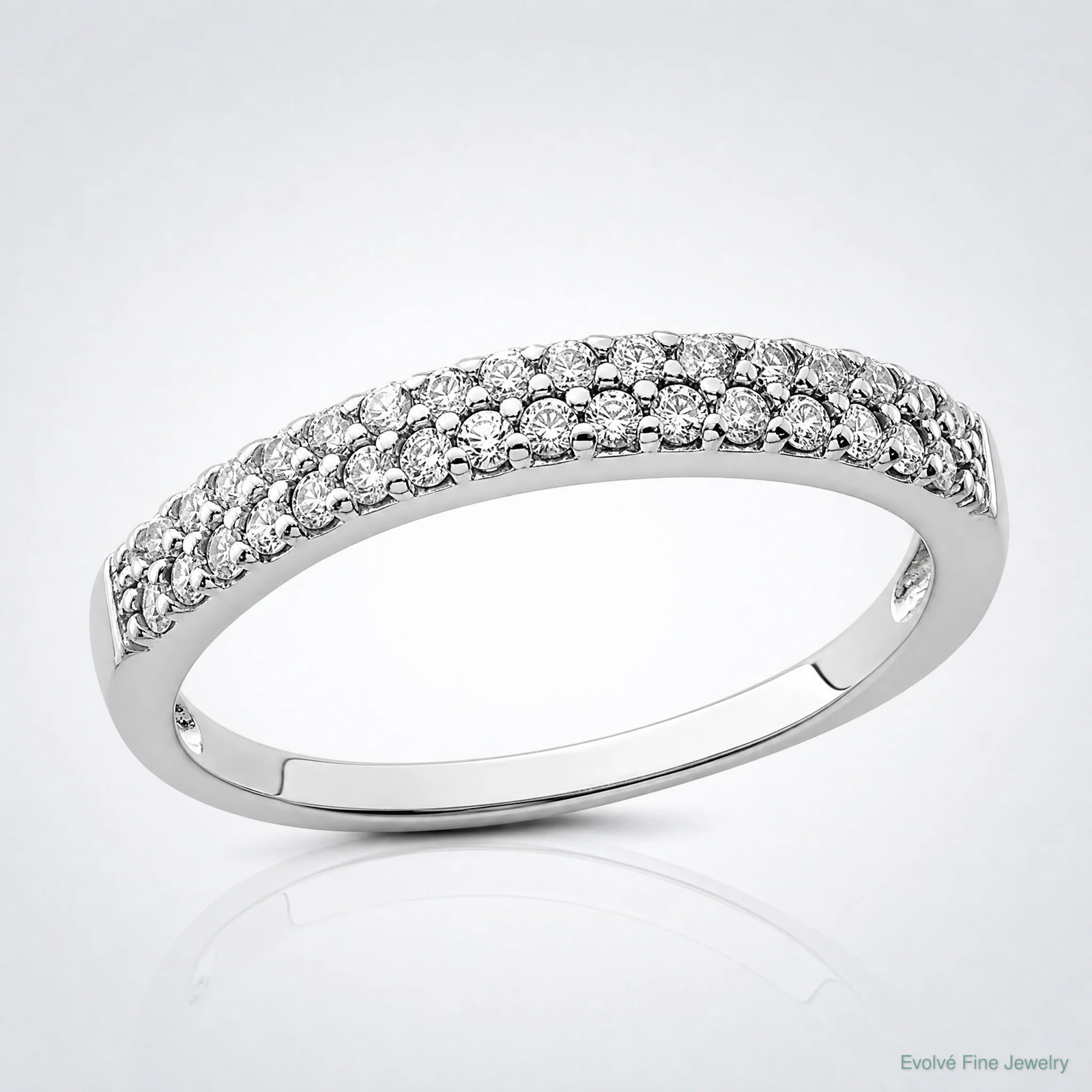 Sterling Silver Rhodium-Plated CZ Ring