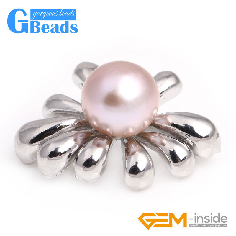 White Gold Plated Tree Shape Freshwater Pearl Beaded Pendant Necklace 10-11mm