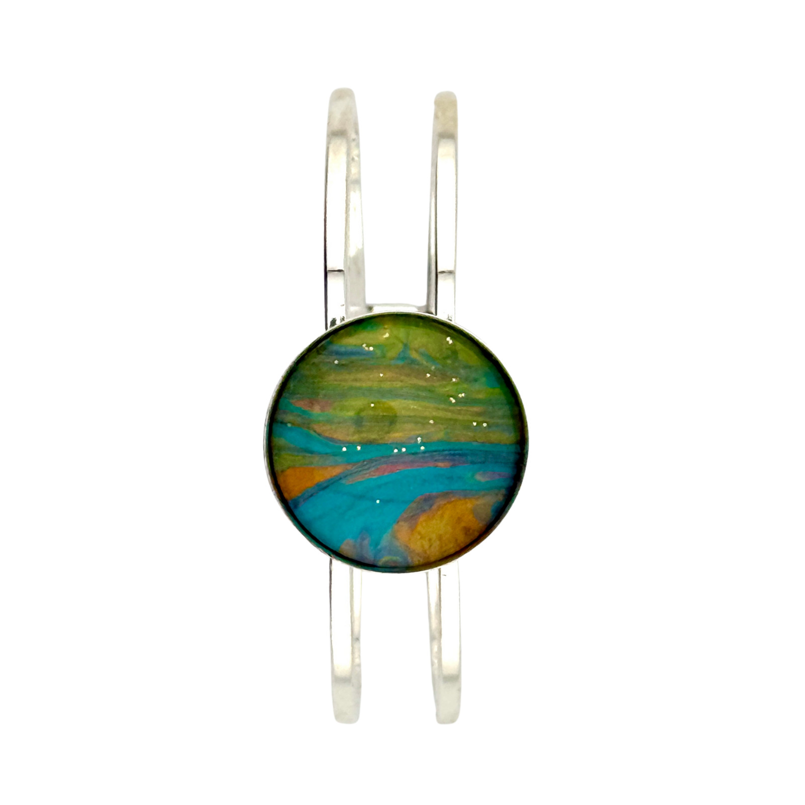 Silver Bracelet Handmade “Fields of Greens” Spring Style