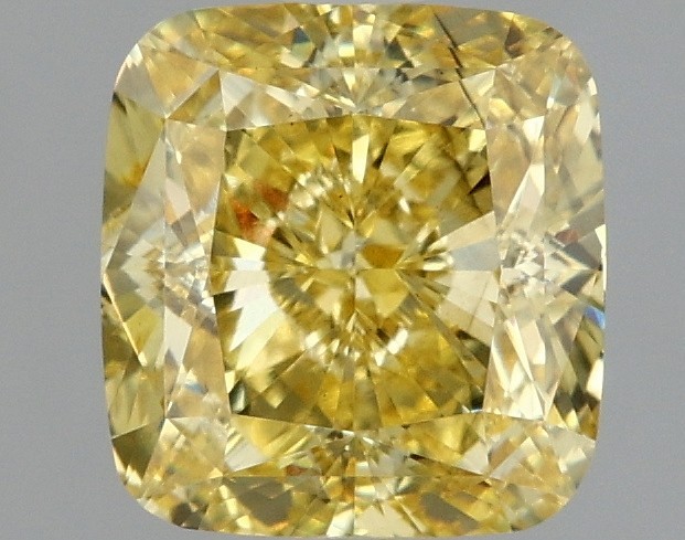 2.01 Ct Cushion Cut Fancy Vivid Yellow VS2 IGI Certified Lab Grown CVD Diamond