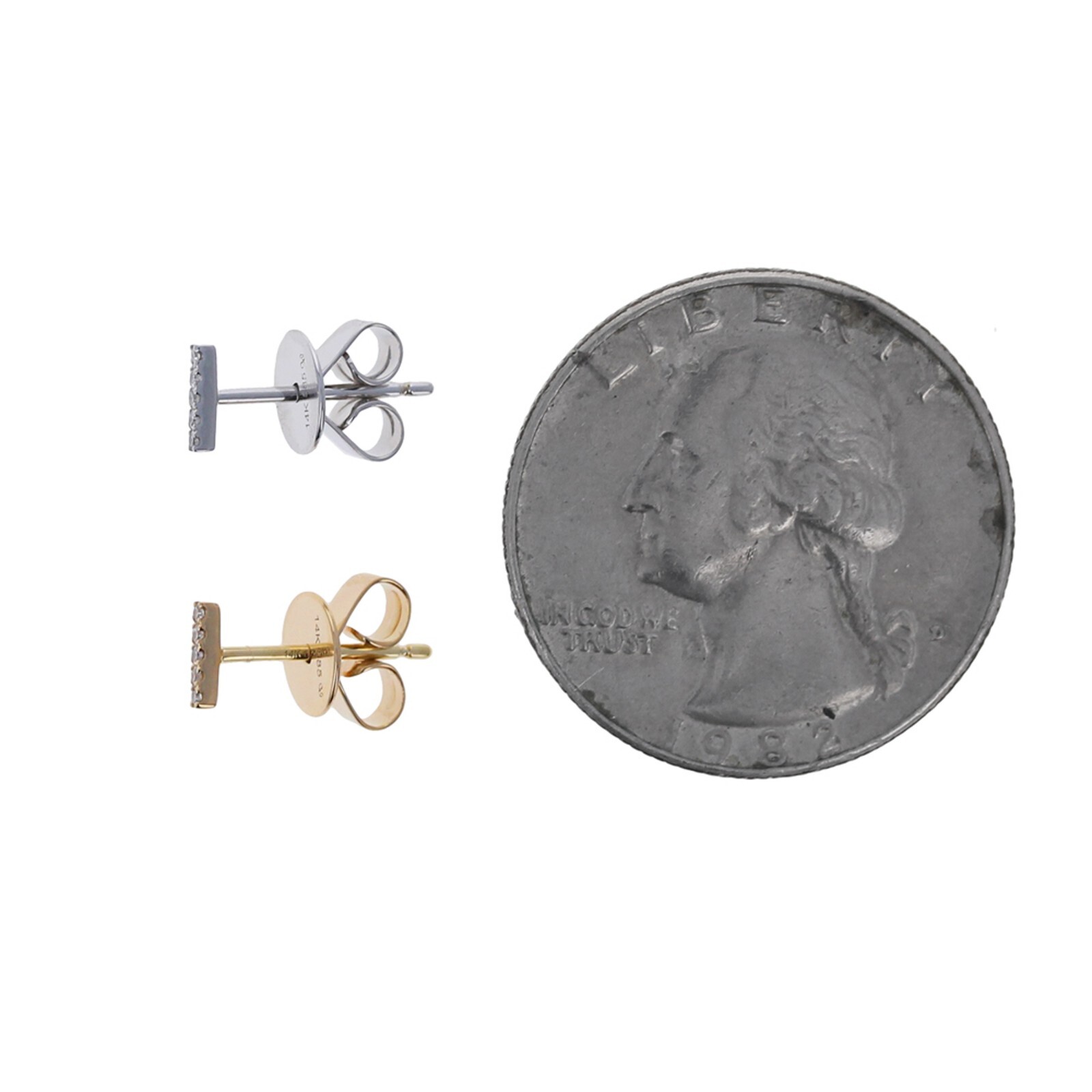 Diamond Studs, 14kt Yellow / White Gold, Fine Jewelry, Mini Diamond Earrings