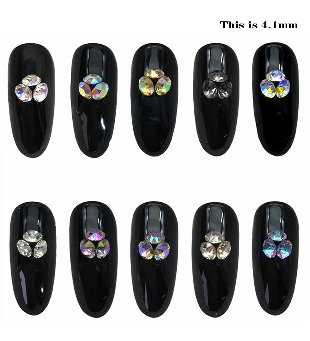 Diamond Round Cone Transparent Pointed Crystal Pointback Nail Art Rhinestone DIY