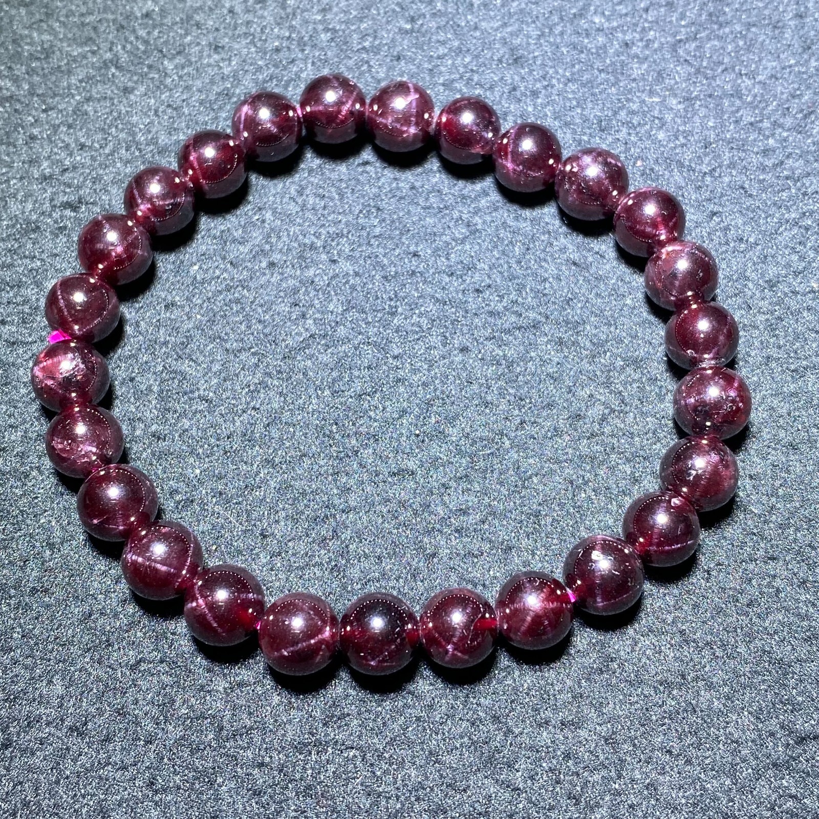 7.6mm Natural Red Starlight Garnet Crystal Beads Bracelet AAAA 1326