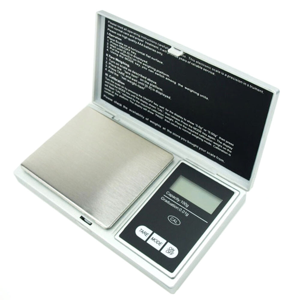 100g 0.01g Digital Portable Jewelry Scale Horizon Precision Scale Silver / Black