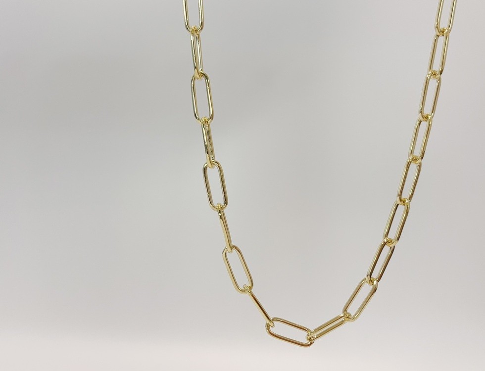 Real Genuine 10K Solid Yellow Gold Paperclip Chain Necklace 24inch 9mm