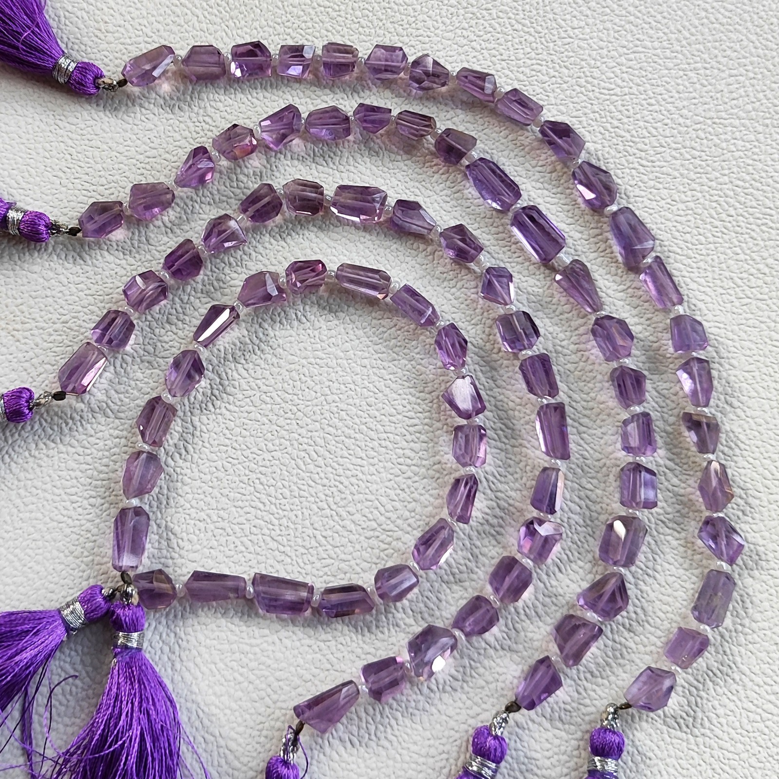 Amethyst Gemstone Faceted Nugget Beads Strand 7-10 mm Brazil 8″ Jewelry Making