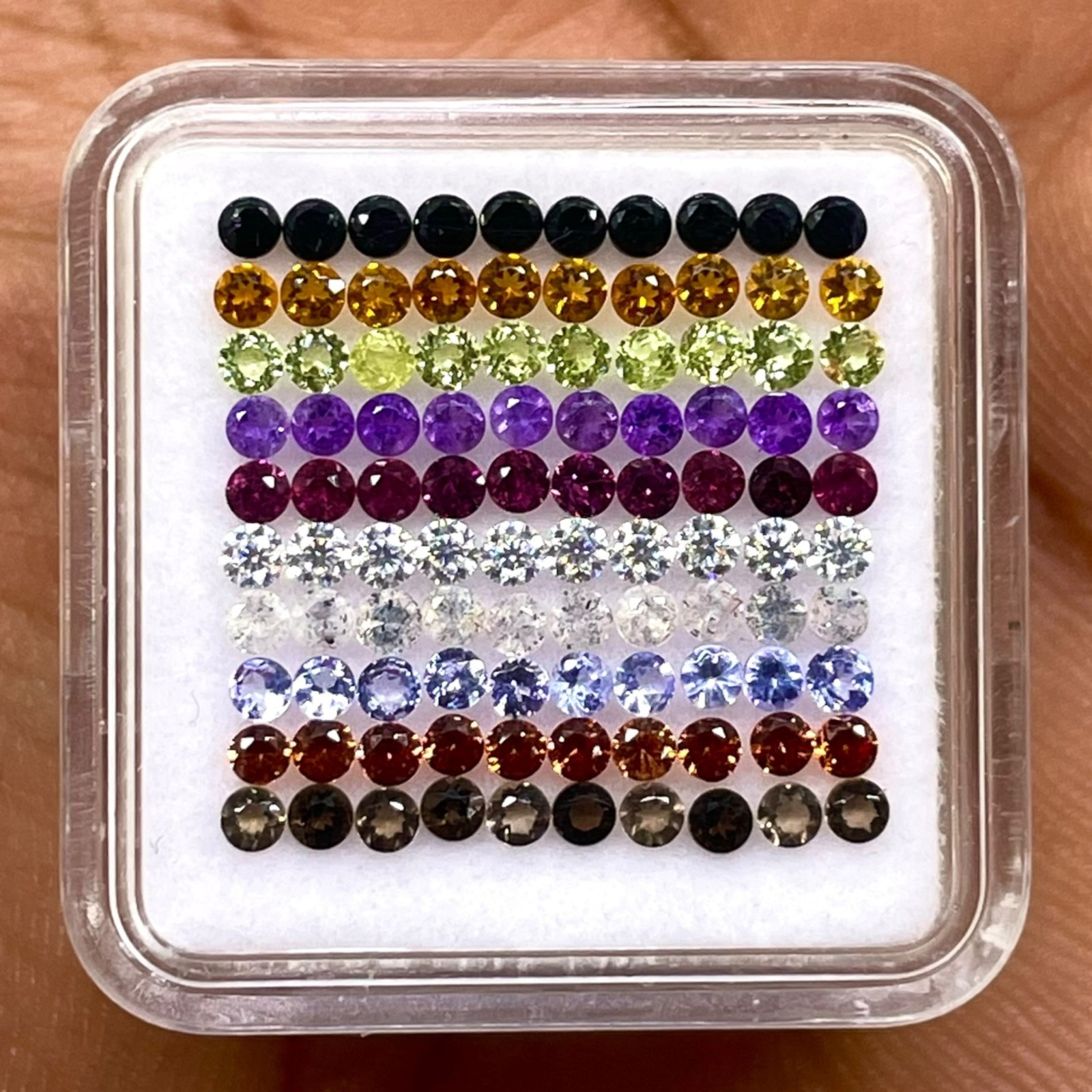 100 Pcs Natural Multi Gemstones 2mm Round Calibrated Cut Loose Gemstones Lot