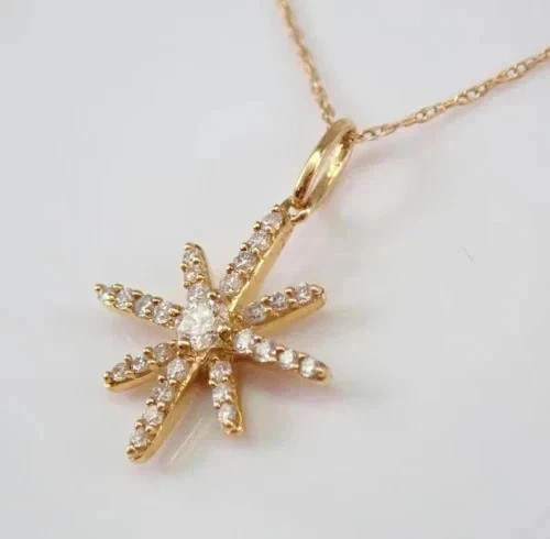 2.00Ct Round Cut Real Moissanite Pendant Necklace For Her 14K Yellow Gold Plated