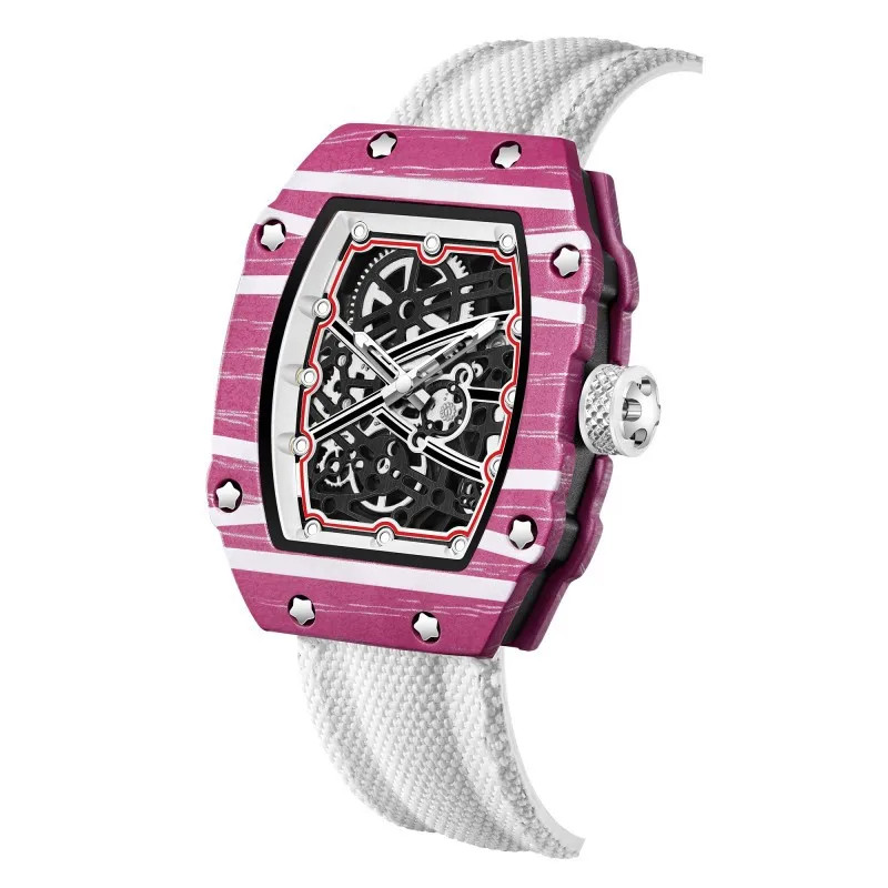 Ultra-Thin Wine Barrel Shaped Quartz Watch Nylon Strap Waterproof Casual Watch