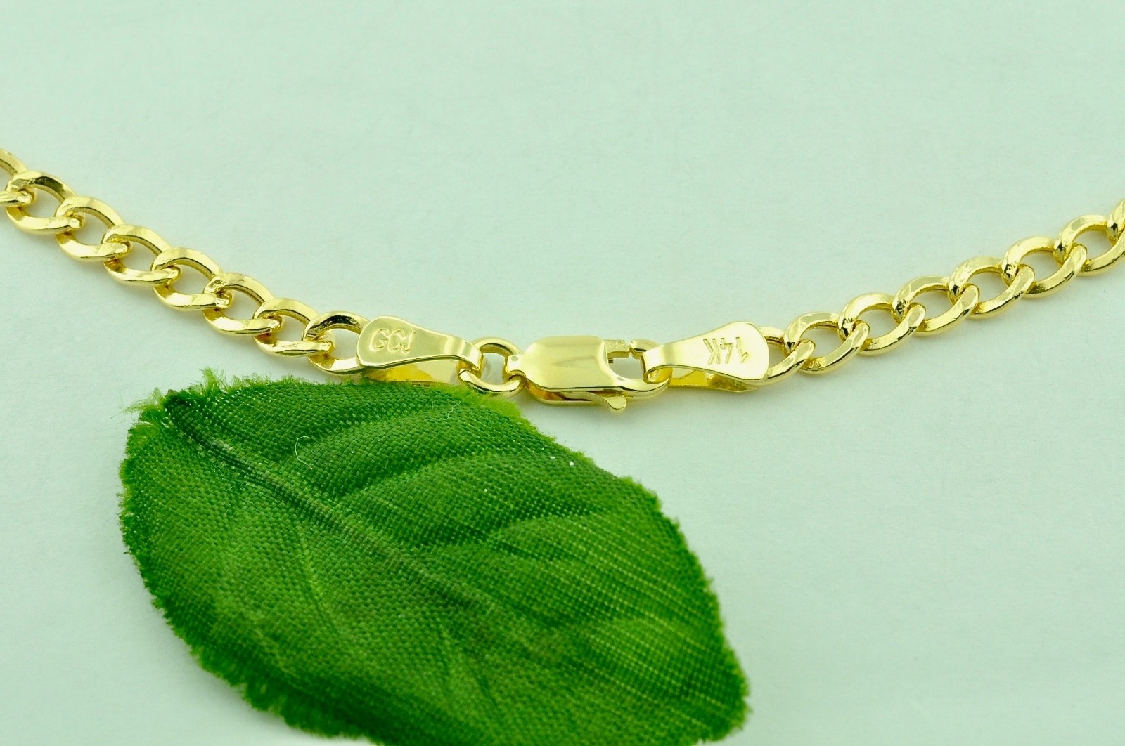 14k Solid Yellow Curb link Chain necklace LOBSTER clasp 16-24 inches 3mm 4.4-7.2