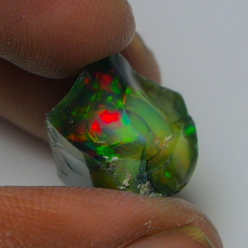 Blue Opal Rough 6.80 Carats, Smoked Ethiopian Welo Opal Rough, Fire Opal Raw
