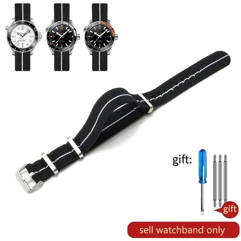 Premium Nylon Watch Strap Stitched Military Style Durable Adjustable Replacement