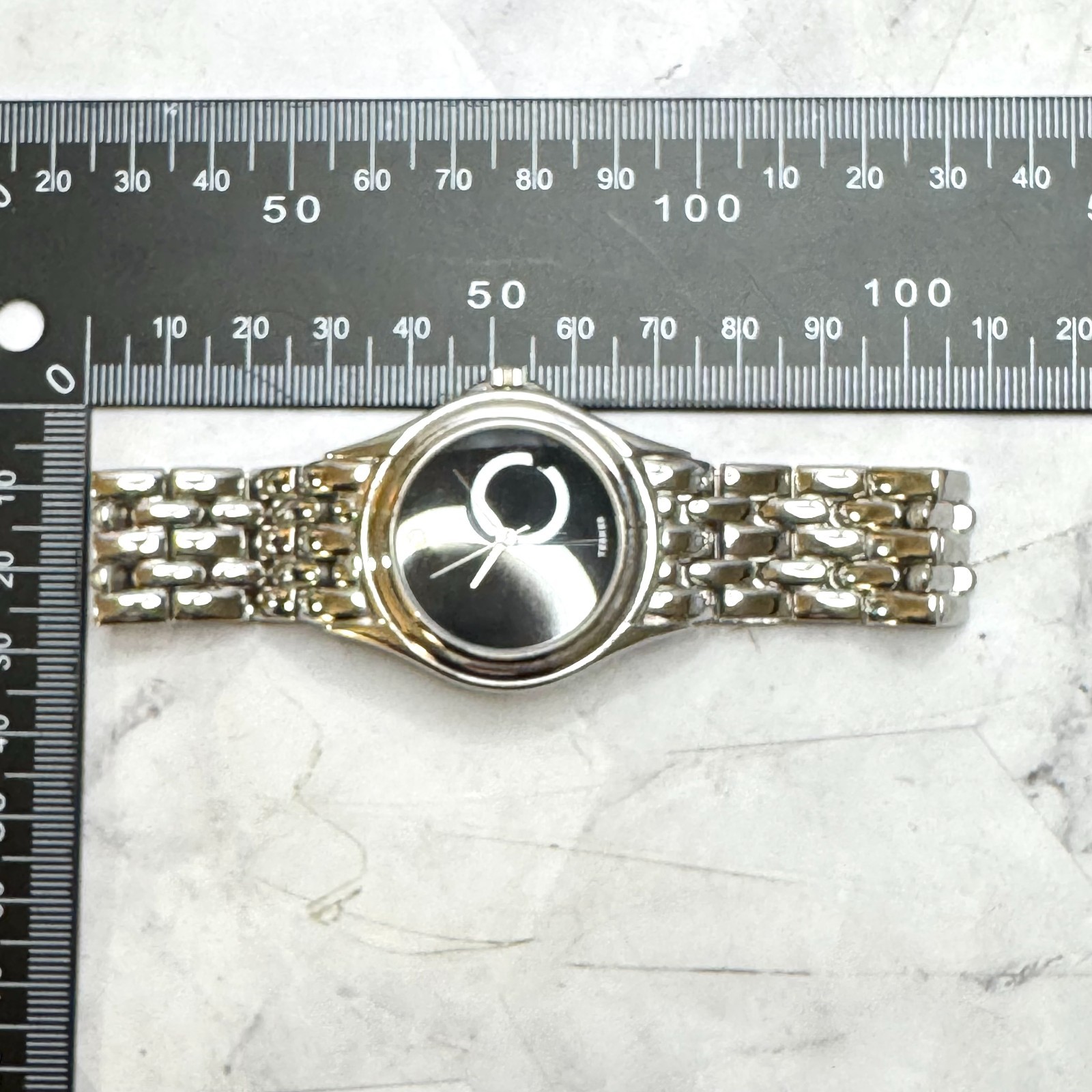 Bijoux Terner Mens Watch Silver Tone Dress Formal Black Face K-3516G NEW