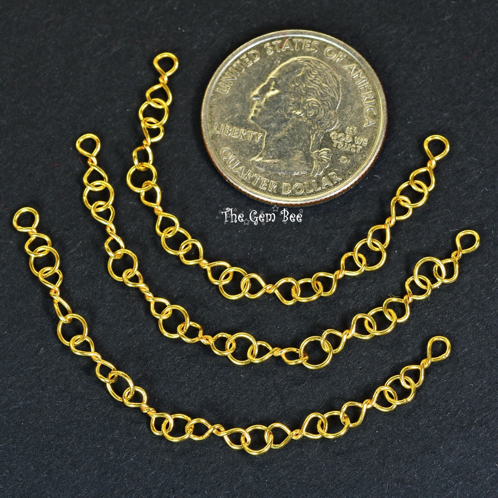 4.2mm 18k Solid Yellow Gold Handmade Old-fashioned Bowtie Chain Extender 3 INCH