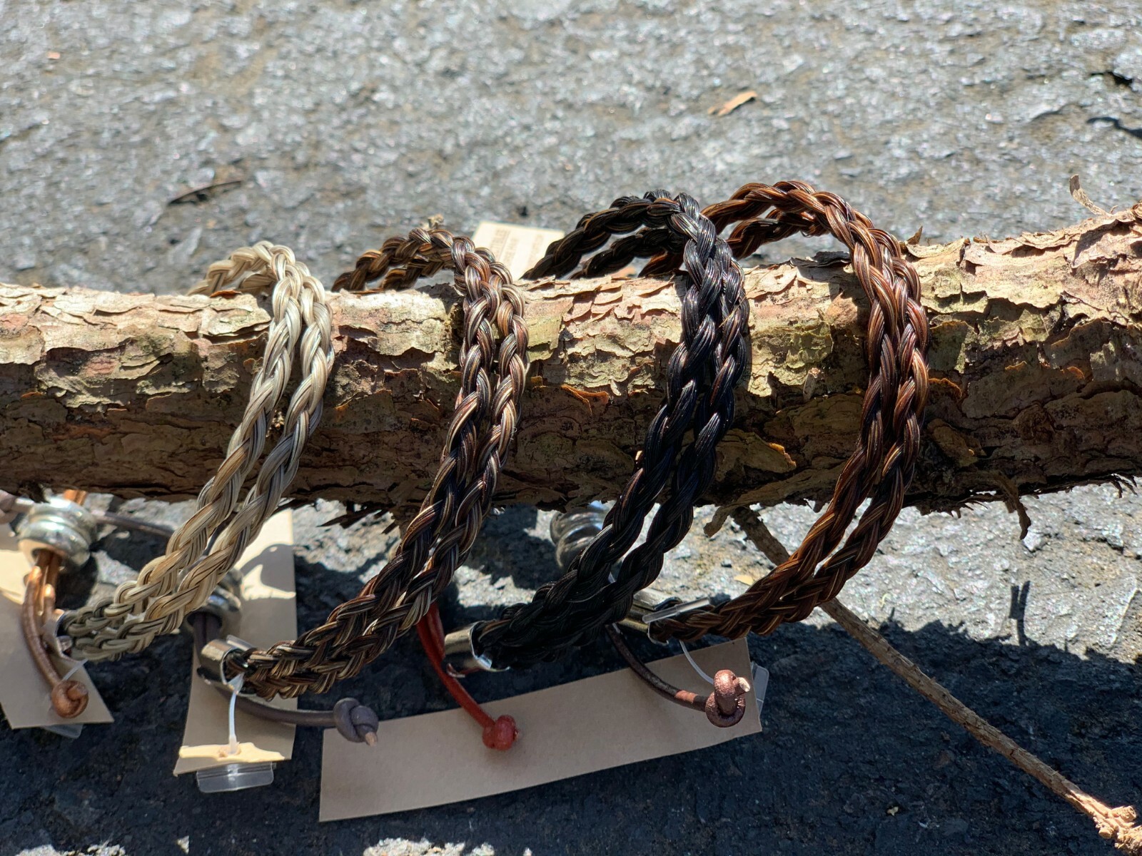 Double Spiral Braided Horse Hair Bracelets – Adjustable Cowboy Collectibles