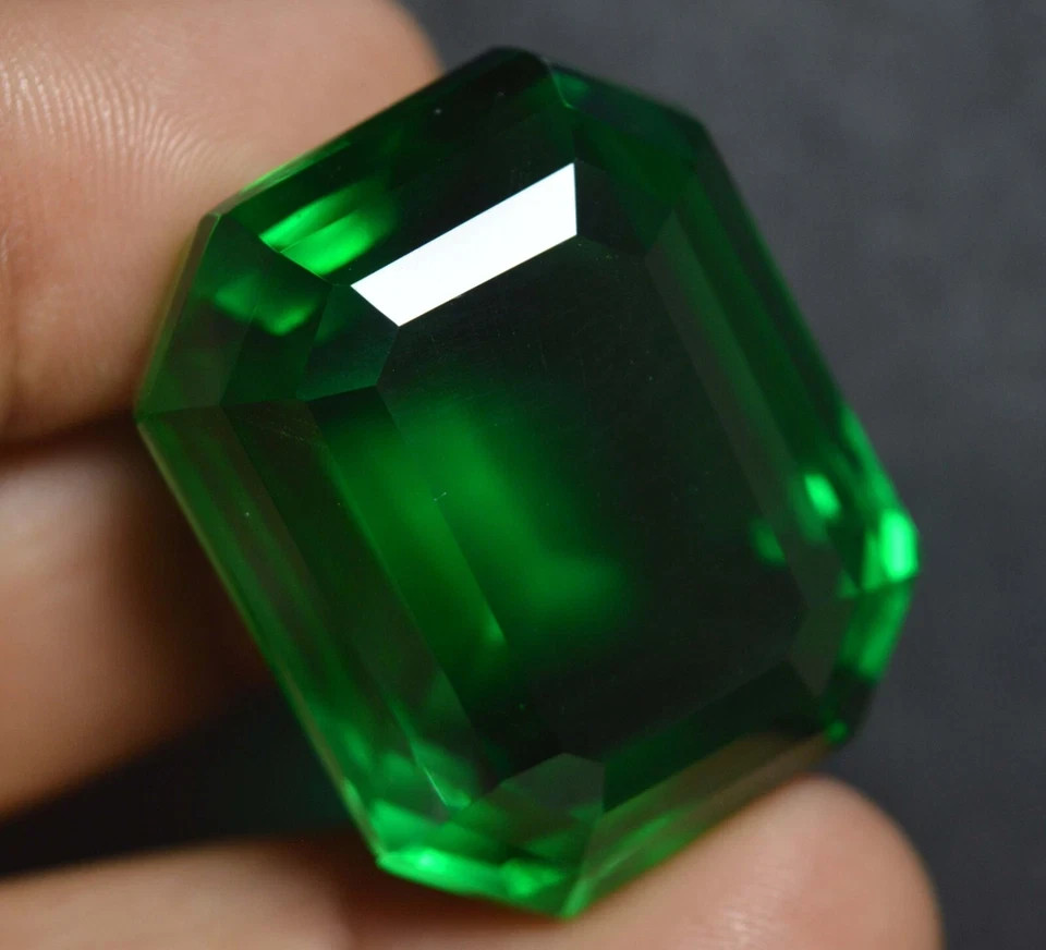112 Ct Natural Green Emerald Emerald Cut Certified Colombian Loose Gemstone 6AHY
