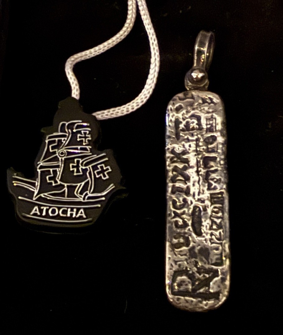 ATC 1622 Sterling Silver ATOCHA Bar Pendant & Box 5.4g Shipwreck (AN626-13) S