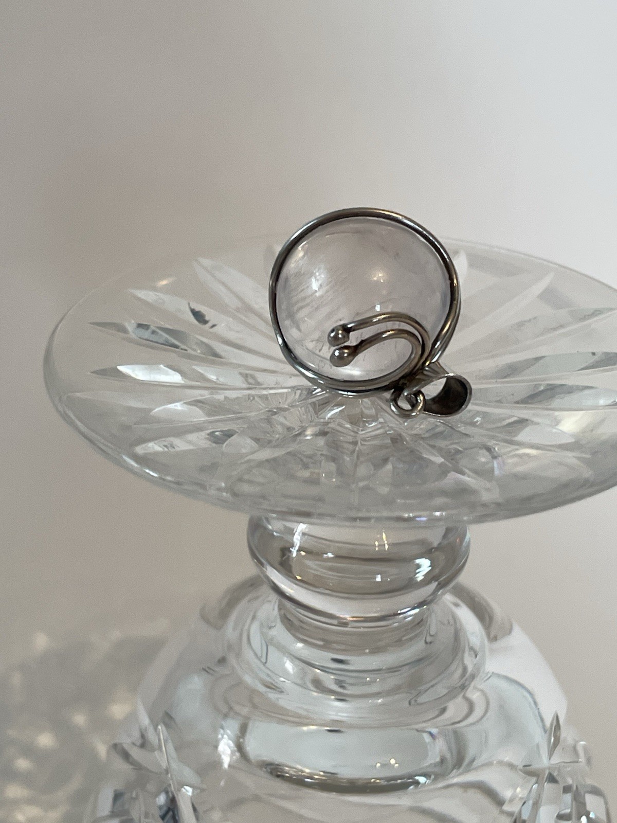 Vtg Sterling Silver Crystal Glass Quartz? Pools Of Light Orb Ball Pendant Locket