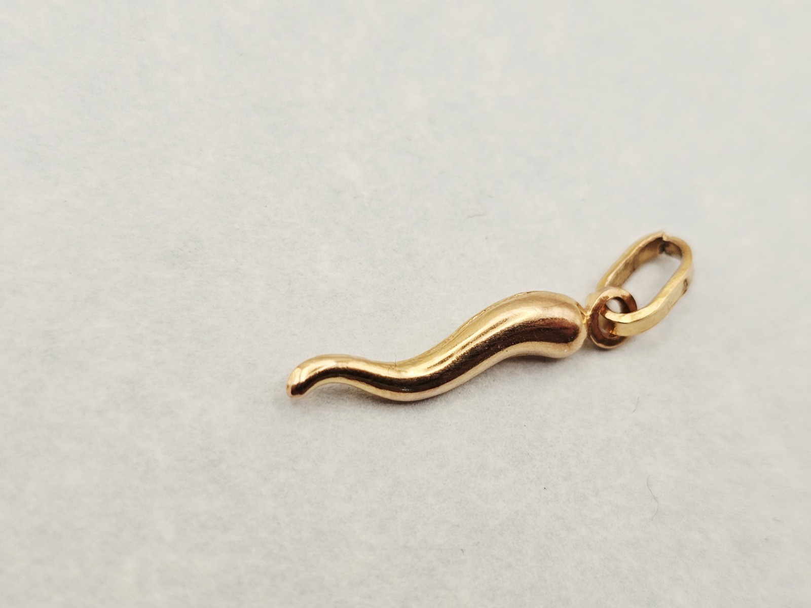 Solid 18k Gold Corno Italian Horn 1 ” Cornicello Charm Pendant Italian 750 ✨️