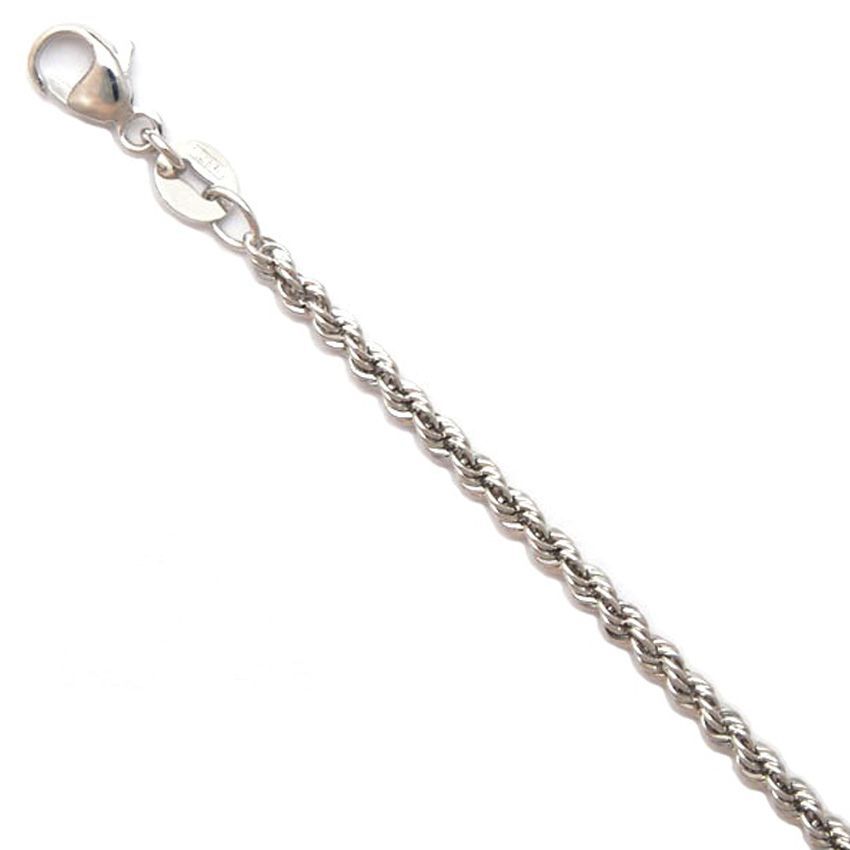 2.0mm Platinum PT950 Laser Cut Rope Chain 16″ 18″ 20″ 22″ 24″ or 30″