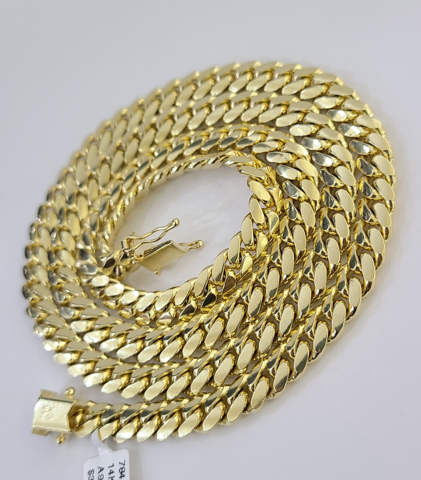 solid 14k Real Yellow Gold Miami Cuban Link Chain 7mm Necklace 20″-26″ Inch