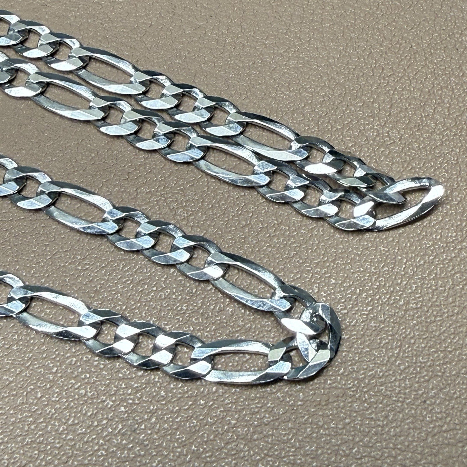 ITALY 925 Sterling Silver FIGARO Chain Necklace 18” 4.3mm