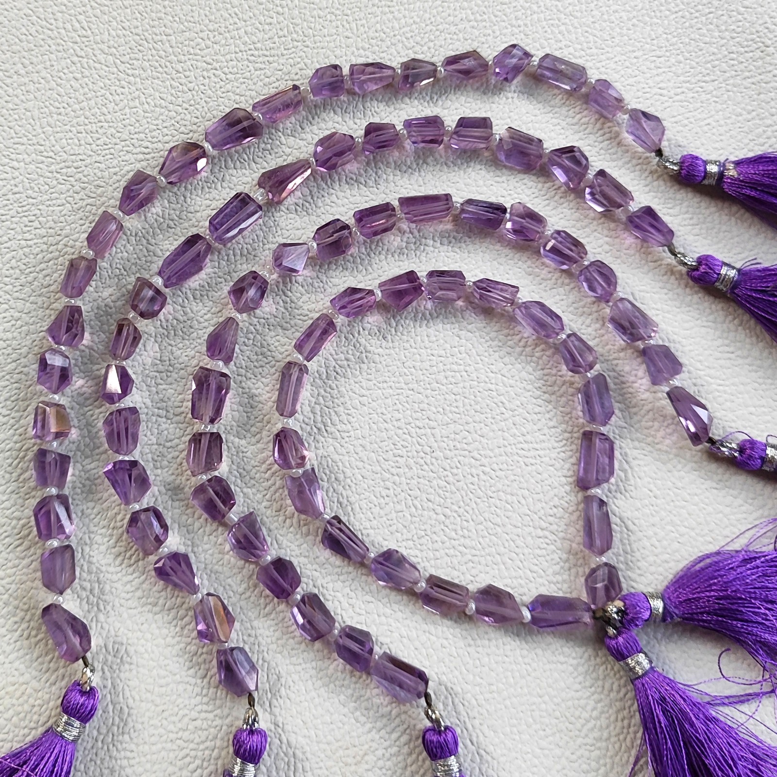 Amethyst Gemstone Faceted Nugget Beads Strand 7-10 mm Brazil 8″ Jewelry Making
