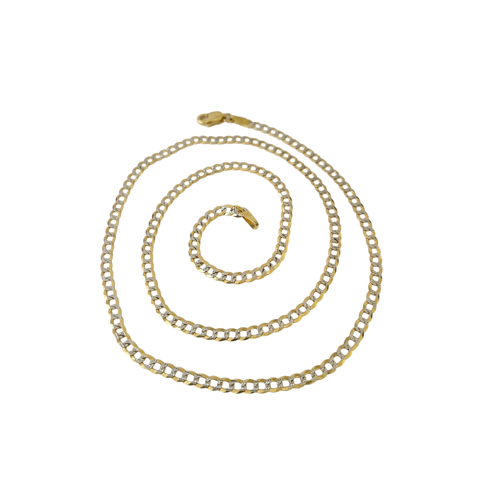 18k Yellow Gold Solid Cuban Curb Chain 3mm 18″ 20″ 22″ 24″ 26″ Inches Necklace