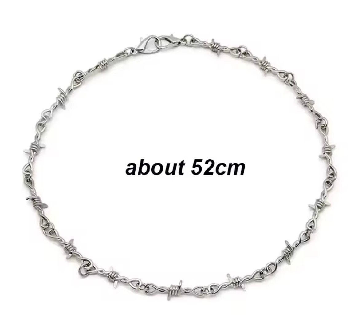 Unisex Punk Gothic Barbed Wire Thorn Chain Necklace