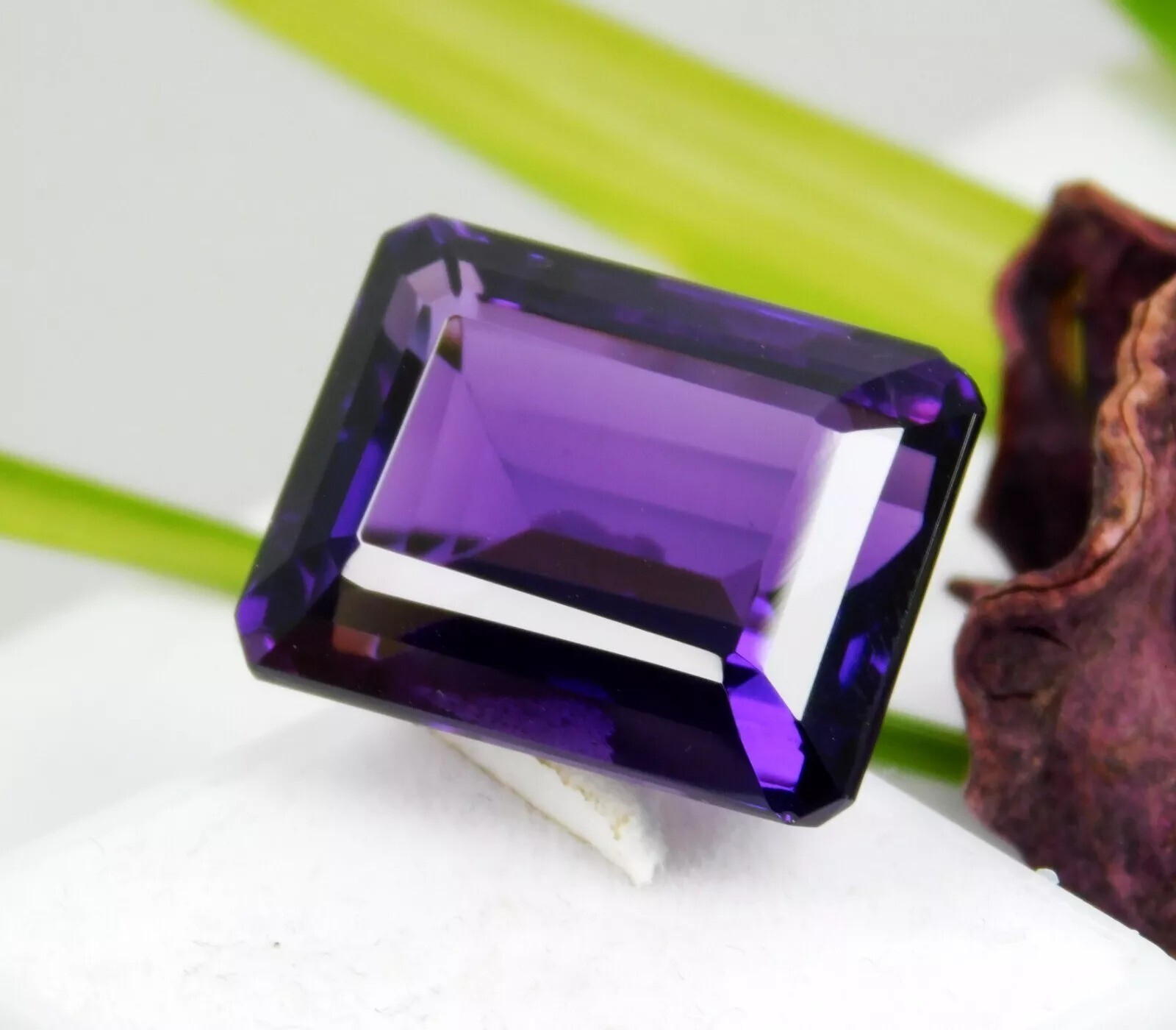 Amethyst Deep Purple Emerald Shape 21-23 Ct Loose Natural Certified Gemstone