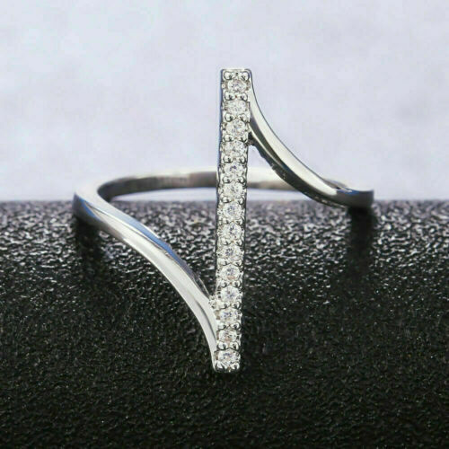 1.20 Ct Round Simulated Diamond Sweeping Bypass Wedding Ring 925 Sterling Silver