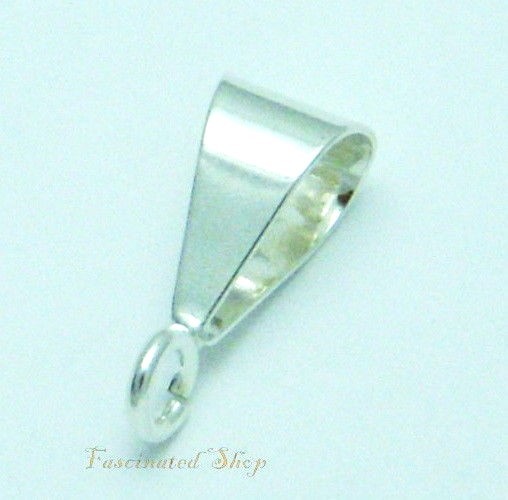 925 Sterling Silver 14x6x7mm Pendant BAIL w/ 4.5mm Open Ring Findings New 1pc.