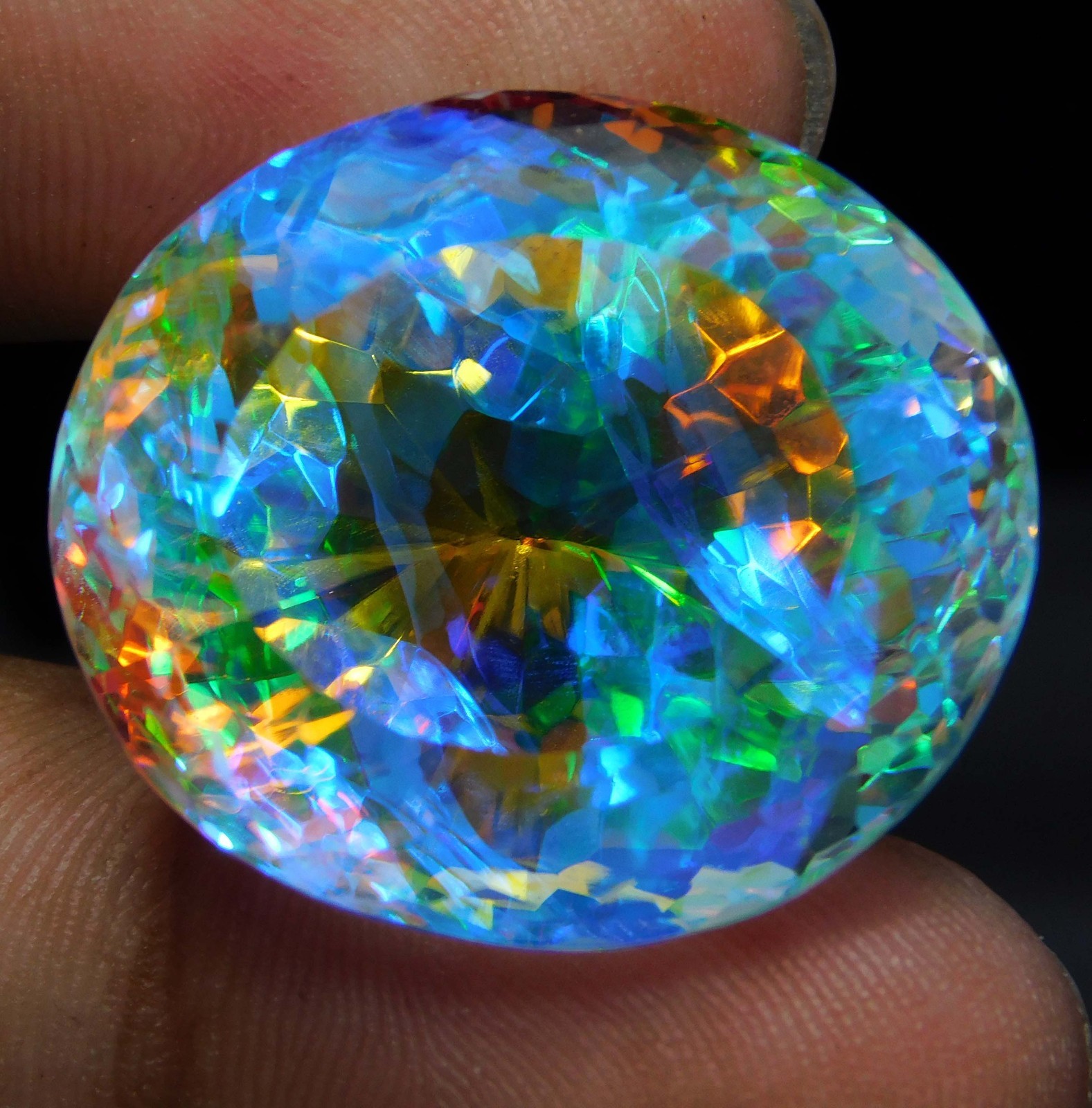 Certified 66.00 Ct Natural Brazilian Mystic Topaz – Oval Cut Loose Gemstone