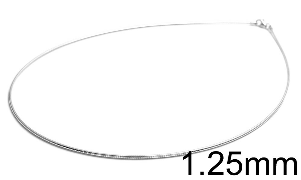 925 Sterling Silver Elegant Omega Chain Necklace – All Widths and Lengths