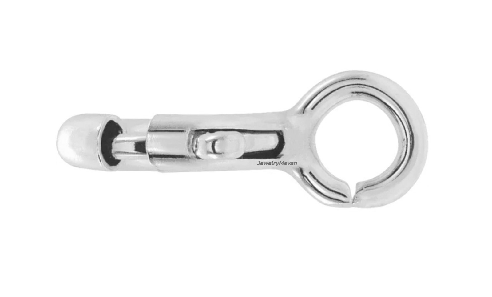 4.5mm 14k White Solid Gold Spring Ring Clasp OPEN Jump Ring RHODIUM Italy