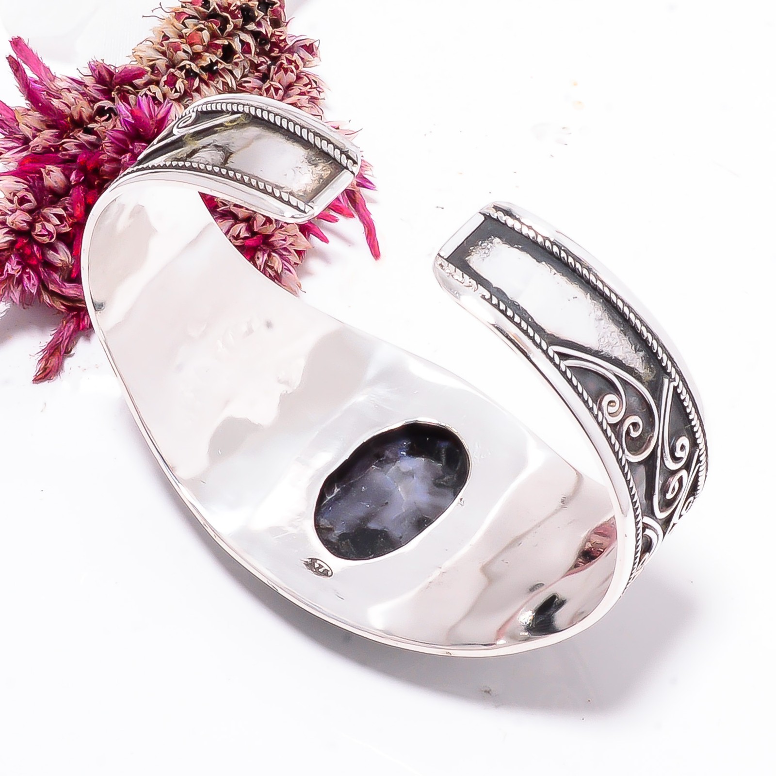 Gabronite – Madagascar 925 Sterling Silver Bali Cuff|C968558726