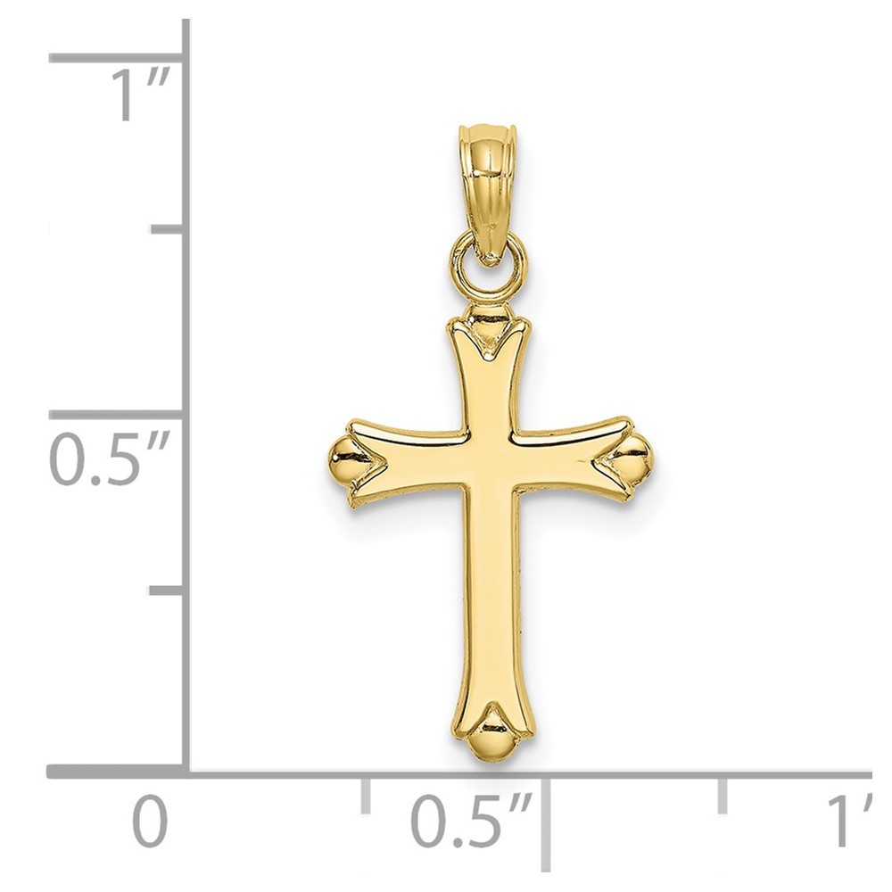 10K Yellow Gold Polished Cross Charm Pendant for Women 0.55g
