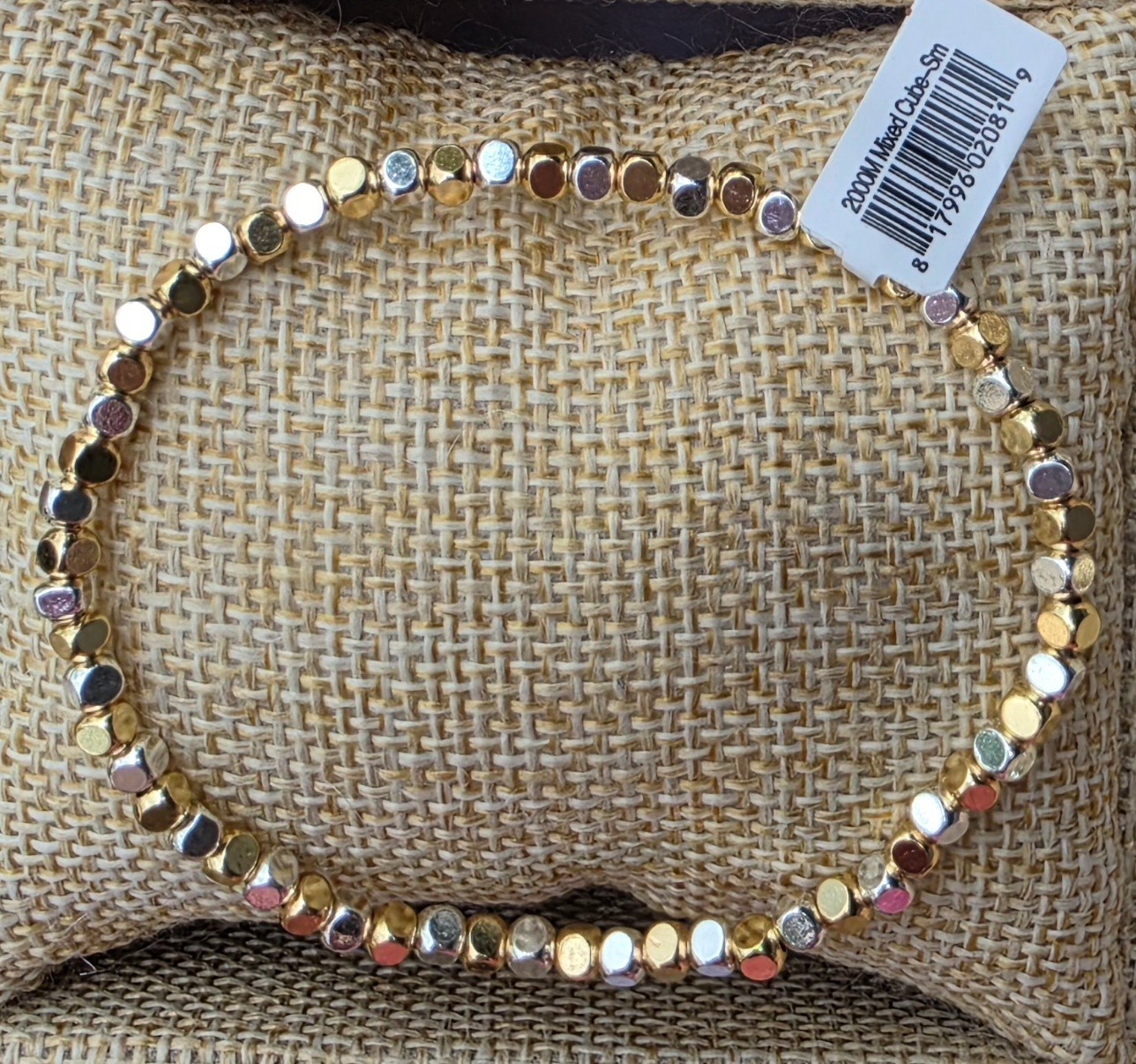 Brand New With Tags Womens Gold& Silver Mixed Beaded Bracelets Adult Stretchy…