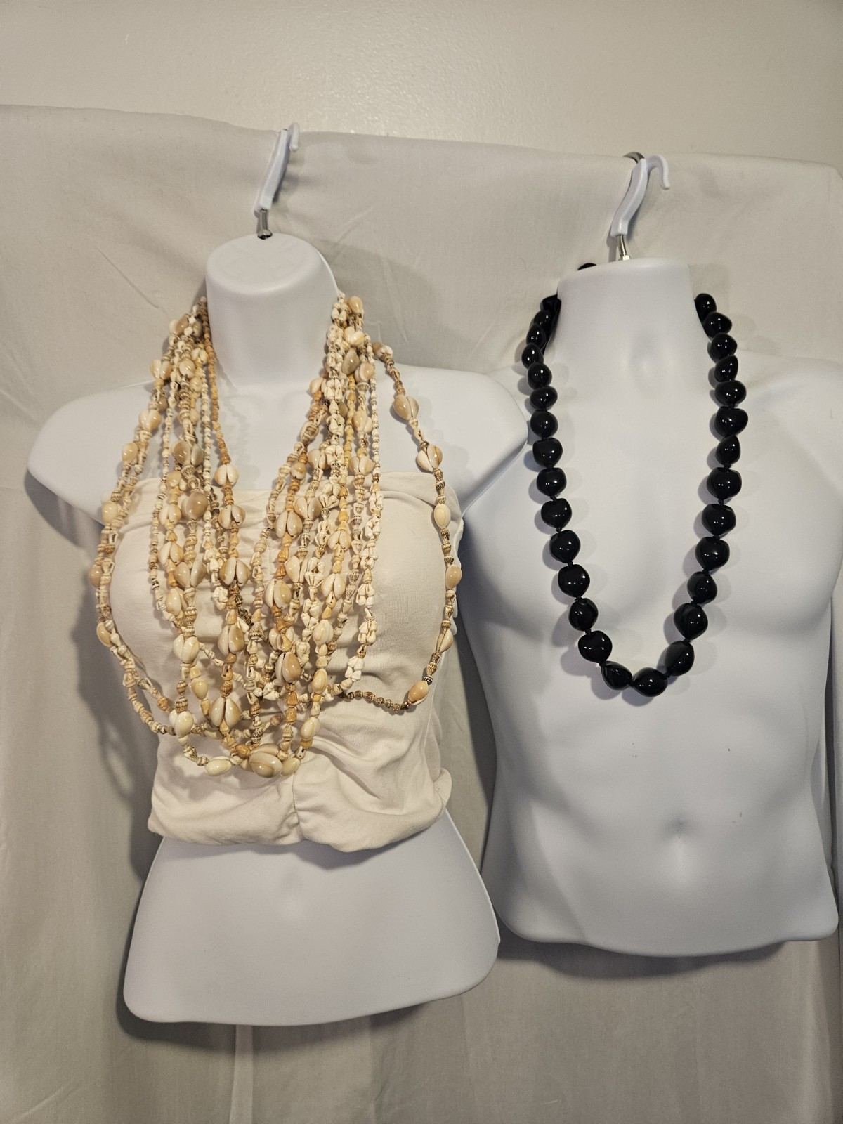 Hawaiian Lei Shell Necklaces Lot, 1 Male, 8 Female, Beach Wedding Boho, Aloha