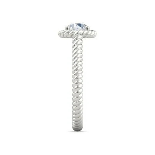 Wedding Solitaire 1.00Ct Round Cut Lab Grown Diamond Ring 14K White Gold Plated