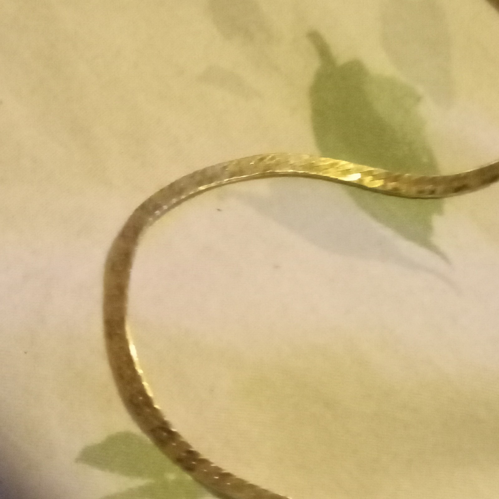 Vintage Gold Tone Herringbone Chain Necklace Metal No Stone Lobster Clasp