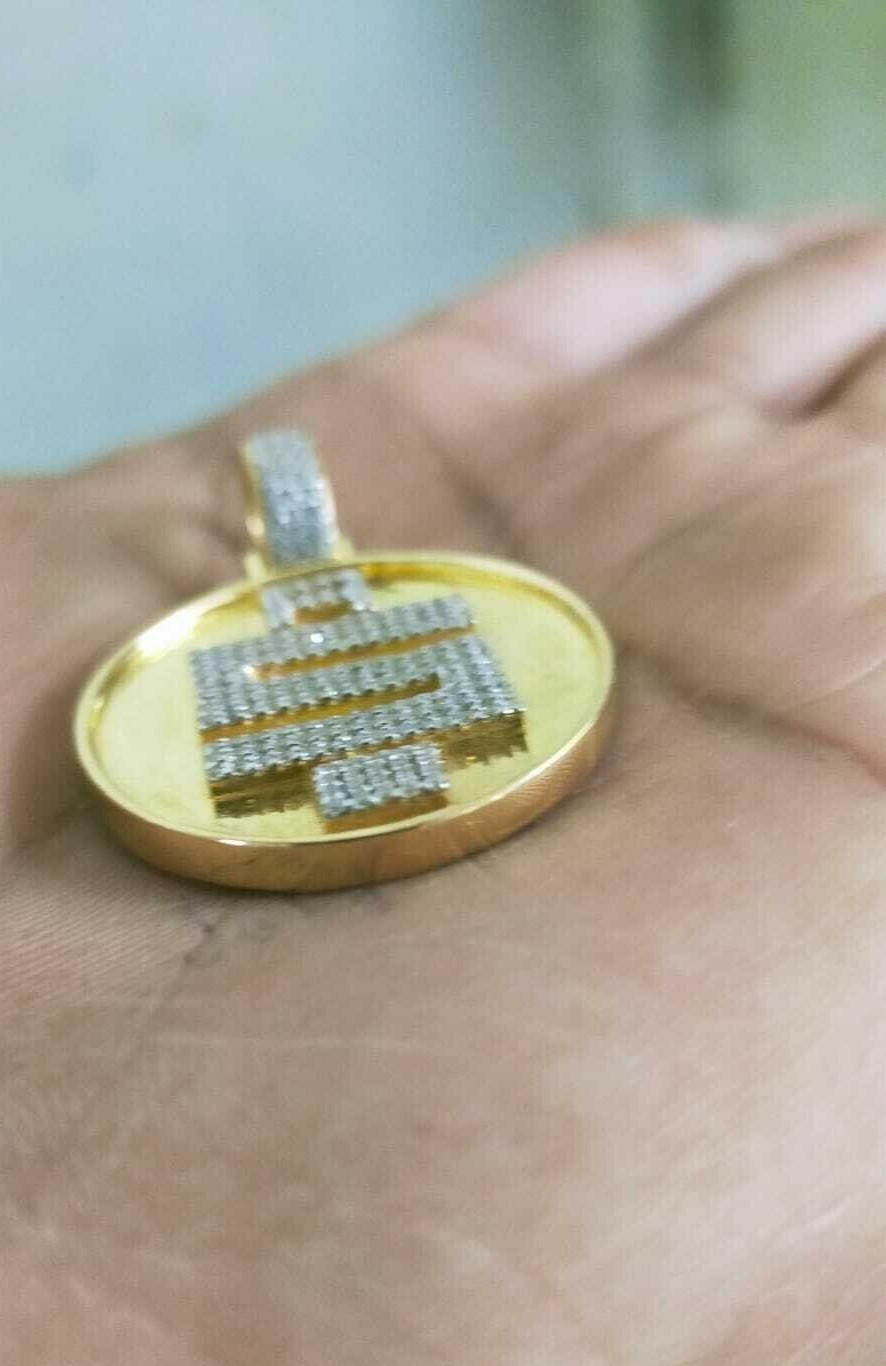 All Money 2ct Round Cut Lab Created Diamond Pendant 14k Yellow Gold Finish